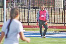 (MIKE WILLIAMS | THE GRAHAM LEADER) Lady Blues freshman goalkeeper Taylor Lauster has been chosen as the Athlete of the Week from The Graham Leader. On top of earning a 2-1 win Saturday, Jan. 28 over Lake Worth, Lauster has two clean sheets and an 88% save rate in nine matches filling in for the injured Vivian Gutierrez.