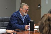 (KYLIE BAILEY | THE GRAHAM LEADER) City Manager Eric Garretty speaks with the Parks Department Board of Directors during their meeting Tuesday, Dec. 10. One of the topics on the agenda was to amend their list parks master plan project priority list, which was tabled until the next meeting.