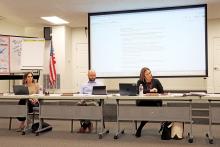(THOMAS WALLNER | THE GRAHAM LEADER) The Graham ISD Board of Trustees hears a presentations regarding Senate Bill 11, which requires school boards to take a vote on whether to allow a period of prayer and reading religious text in public schools.