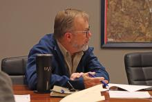 (THOMAS WALLNER | THE GRAHAM LEADER) Graham City Manager Eric Garretty speaks Thursday, Dec. 12 with the Transportation Improvements Committee. Garretty spoke about a traffic relief route for Hwy. 16 being a way to expand housing options available in the area.