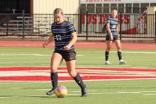 (THOMAS WALLNER | THE GRAHAM LEADER) Adi Pinkston was a crucial player for the Lady Blues during their recent game against Burkburnett. Pinkston brought three points on the board for the team during free shots and helped lead the team to a 5-0 blowout victory.