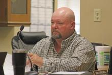 (ALEX HAVARDANKSY | THE GRAHAM LEADER) Young County Commissioners Stacy Creswell listens in on agenda items in commissioners court Monday, June 9.