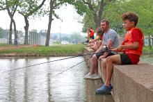 (THOMAS WALLNER | THE GRAHAM LEADER) Anglers come out to the Family Fun and Fishing event in Graham at Firemen's Park in 2024.