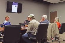 (THOMAS WALLNER | THE GRAHAM LEADER) Texas Department of Transportation Graham Area Engineer Zach Husen speaks with the Transportation Improvements Committee regarding crash data for the city Thursday, April 3. During that meeting intersection crash data was presented to the committee.
