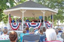 (THOMAS WALLNER | THE GRAHAM LEADER) Patriotic music is sung under the old Young County Courthouse gazebo during the Celebrate Freedom event Saturday, June 29. The gazebo was closed due to safety concerns and will be replaced with a new structure.
