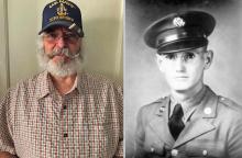 (DAN FERRIS | CONTRIBUTED PHOTOS) George Dennis Keathley, shown at right, was born in Olney and lived and died and life of military service that is recognized today through various honors.