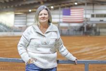 (THOMAS WALLNER | THE GRAHAM LEADER) Julie Elrod started last week in her new role as the Young County Arena manager. She is looking to follow in the footsteps of five-year manager Toni Elliott and continue to make the location a premier destination for events.