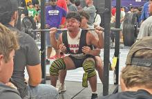 (GRAHAM ATHLETICS | CONTRIBUTED PHOTO) Mateo Rodriguez competes in the Boys Region 1 Division 2 powerlifting meet held Thursday, March 6 at Abilene Wylie. Rodriguez placed fifth in the 181 weight class.