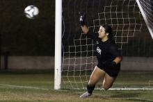 (KYLIE BAILEY | THE GRAHAM LEADER) Taylor Lauster, shown above, and Ellie Weatherman will be the first players in program history to represent Graham High School in the Texas Association of Soccer Coaches All-Star Game.
