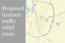 (CONTRIBUTED PHOTO) A proposed traffic relief route for Hwy. 16 in Young County. The city and county are working on the feasibility of the project as a safety measure and potentially to increase housing in the area.