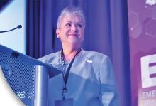 (ENA | CONTRIBUTED PHOTO) Foundation Chair Sally Snow addresses ENA leaders during the 2020 State and Chapter Leaders Orientation in San Diego. Snow was announced in May as a Lifetime Achievement Award recipient from ENA.