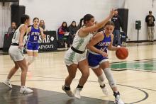 (ALEX HAVARDANSKY | THE GRAHAM LEADER) The Graham Leader recognizes Emma Hawkins as this week’s Athlete of the Week. Despite the Ladycats’ 48-25 loss Tuesday, Dec. 2 to the Gorman Lady Panthers, Hawkins stepped up as a leader for the team, scoring 11 points and helping keep the game close in the first half.