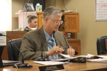 (ALEX HAVARDANSKY | THE GRAHAM LEADER) Young County Judge Win Graham led discussions with Lieutenant Will Cauthern over the signing of the Flock Safety contract in September which included 24 license plate readers and six video cameras.