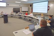 (THOMAS WALLNER | THE GRAHAM LEADER) The Graham ISD Board of Trustees meets Wednesday, Nov. 9, at the Graham Learning Center. The board approved the Calendar Committee to continue pursuing a four-day school week calendar and a five-day school week calendar.