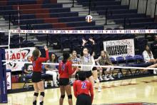 (MIKE WILLIAMS | THE GRAHAM LEADER) Storee St. Ama led the Lady Blues junior varsity with eight assists during her team's 2-1 loss to Abilene Cooper JV Tuesday evening at Graham High School..
