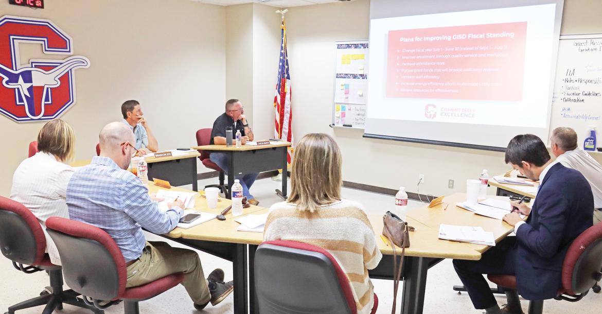 Graham ISD Chief Financial Officer Gary Browning speaks Aug. 27, 2025 with the GISD Board of Trustees regarding the upcoming fiscal year budget for the district. The board will meet Wednesday, June 3 to approve the budget and tax rate for the new fiscal year.