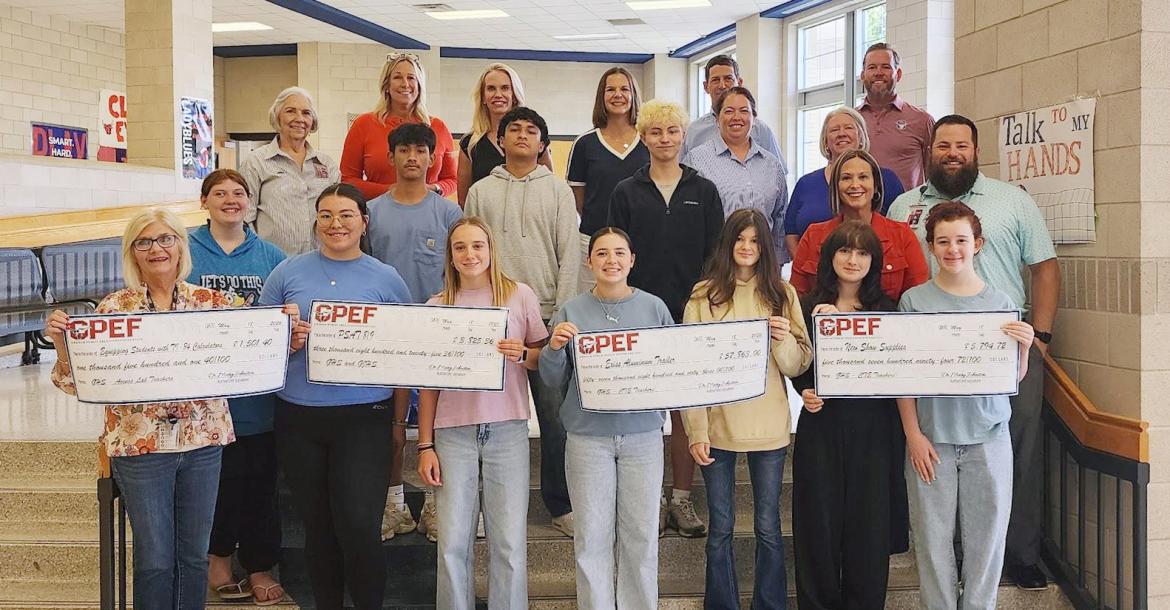 (GISD | CONTRIBUTED PHOTO) Students and staff of Graham High School are presented grants Monday, May 18 from the Graham Public Education Foundation. GHS was presented with four grants totaling over $50,000.