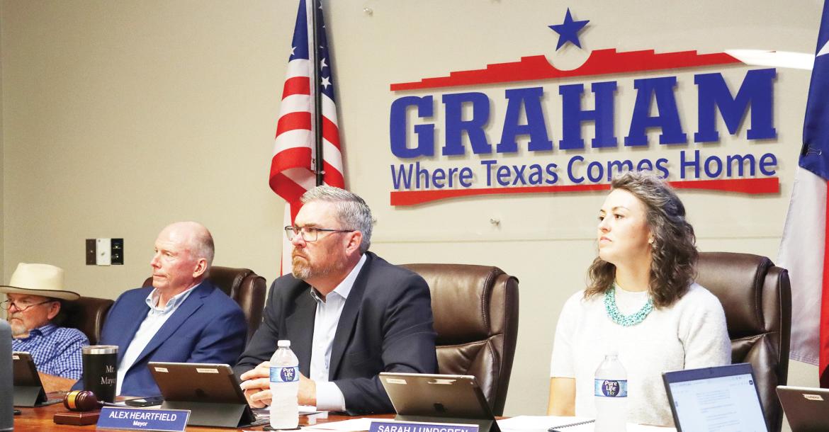 Members of the Graham City Council meet Thursday, May 14. Following an executive session, the council agreed to a $139,500 settlement agreement pursuant to a lawsuit with RKJ Adventures, LLC.